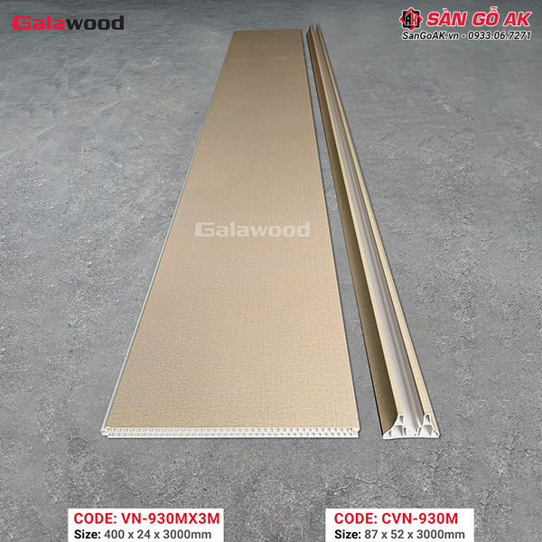 Chân vách ngăn nhựa Galawood CVN-930M vân vải vàng nhạt 